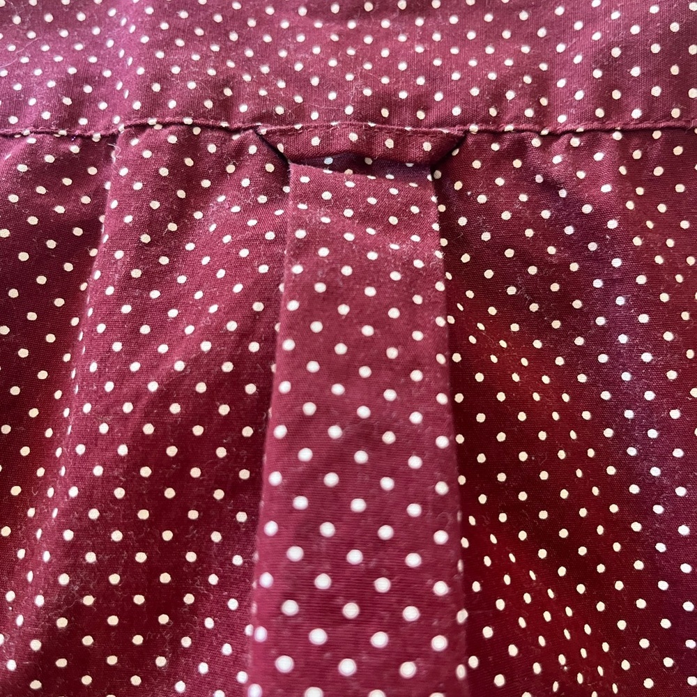 Denim & Flower Slim Fit Button Up Shirt Men's Sz M Burgundy Contrast Cuff Cotton - Picture 7 of 10